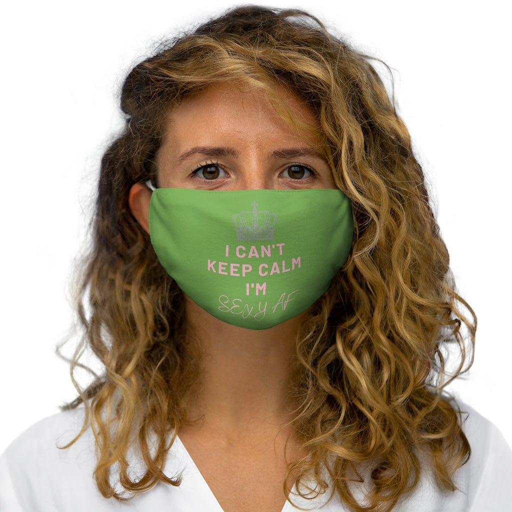 Green I Can't Keep Calm Polyester Face Mask