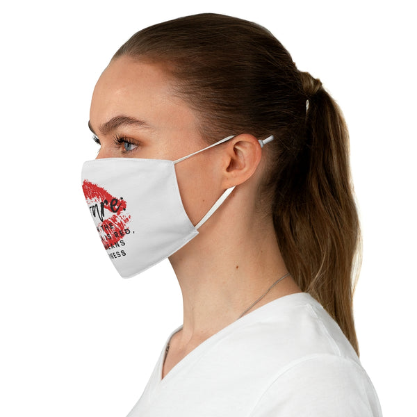 White Beware Fabric Face Mask