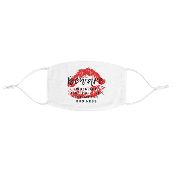 White Beware Fabric Face Mask